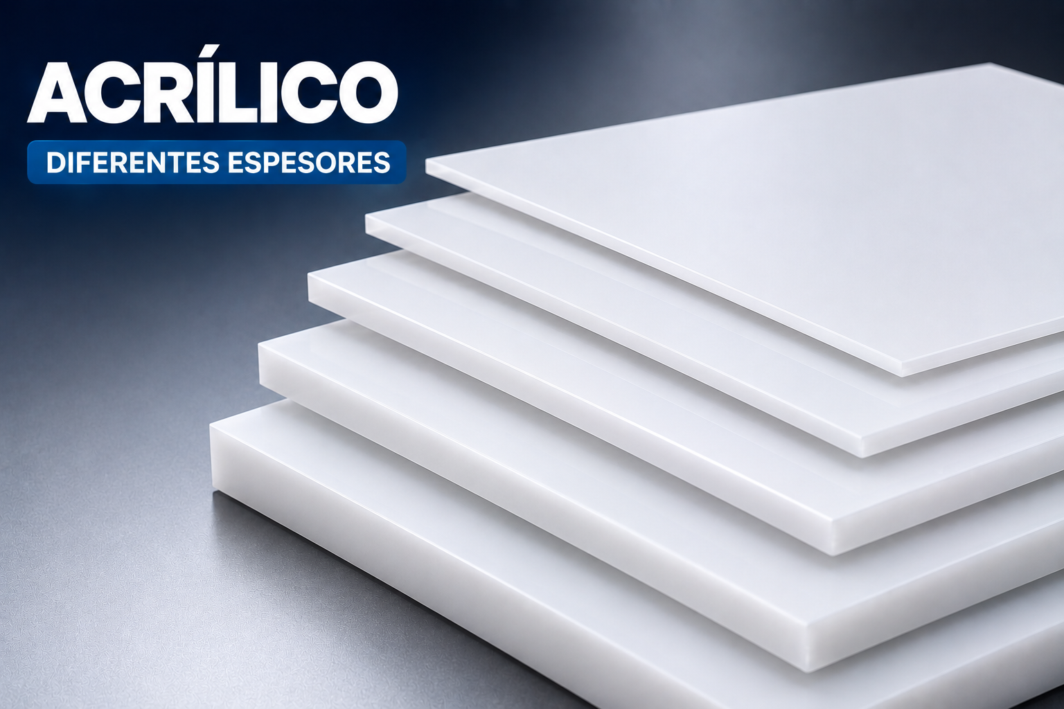 Imagen con diferentes espesores de acrílico