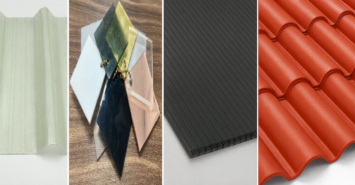 IMAGEN DE 4 MUESTRAS DE DIFERENTES LAMINAS Y ACRILICOS